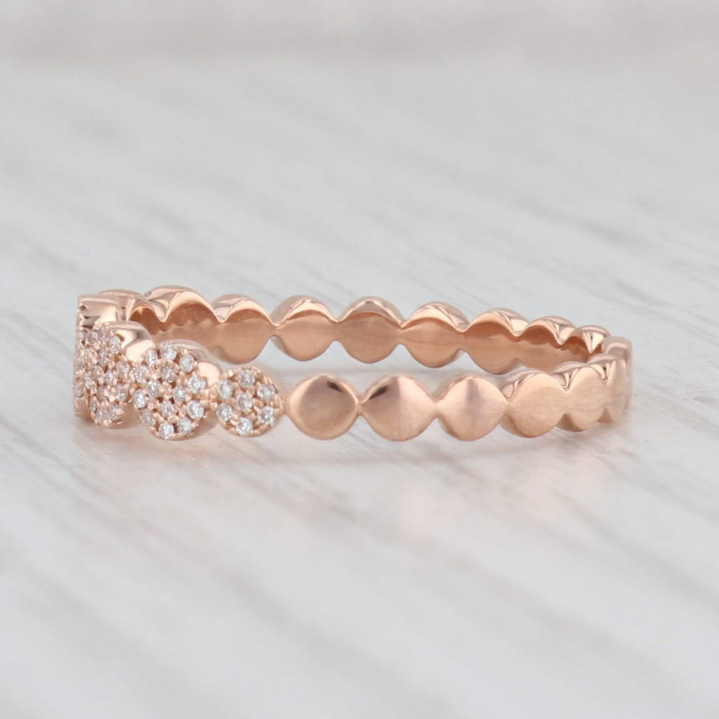 Light Gray New 0.10ctw Stackable Diamond Cluster Ring 18k Rose Gold Size 7 Wedding Band
