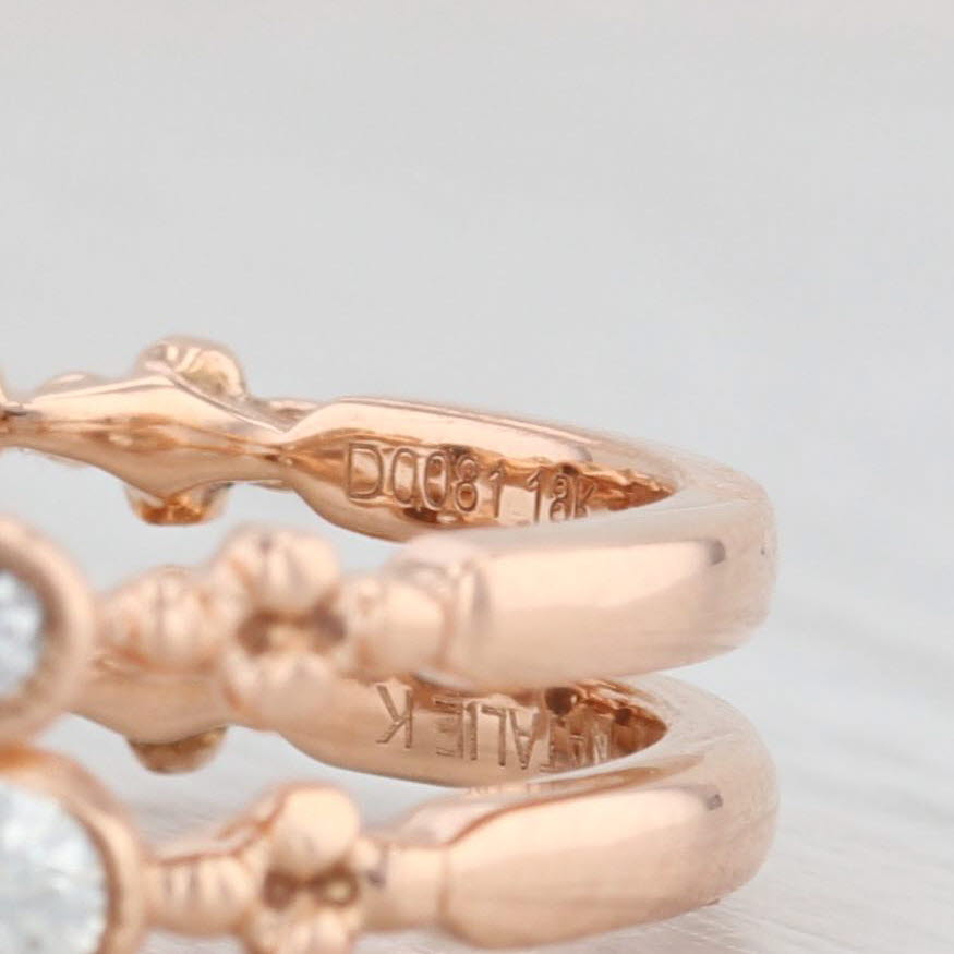 Light Gray 0.74ctw VS2 Diamond Engagement Ring Wedding Band Set 18k Rose Gold Natalie K