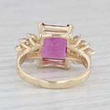 Vintage Red Glass Ring 14k Yellow Gold Size 6.5
