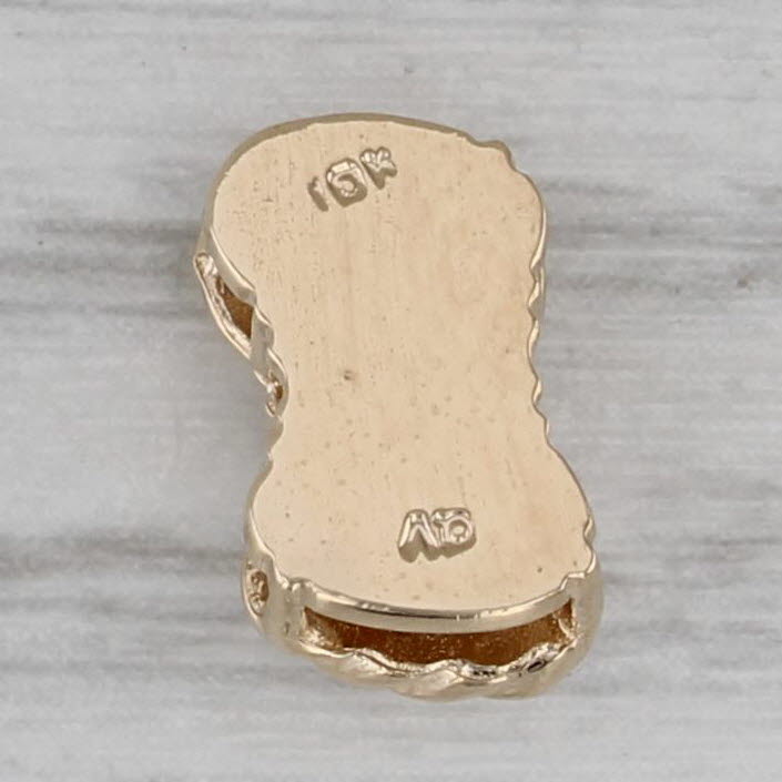 Gray Diamond Bow Slide Bracelet Charm 10k Yellow Gold