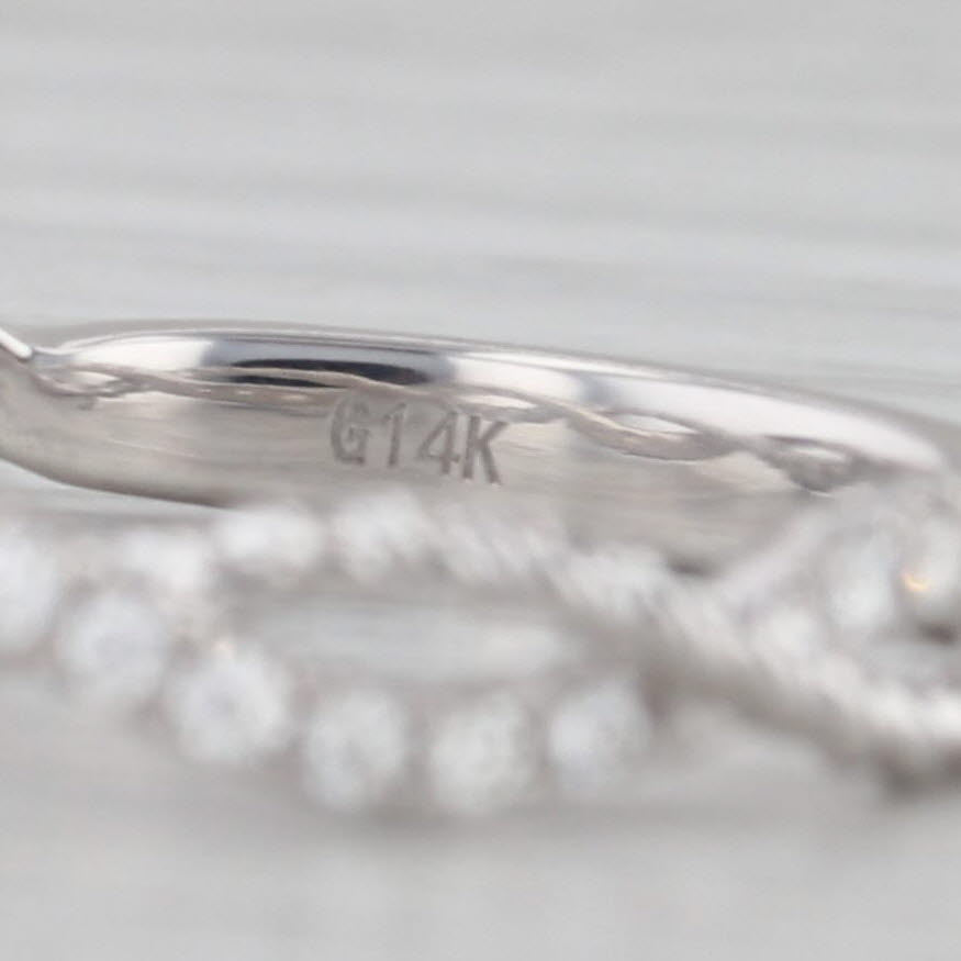 Gray New 0.20ctw Woven Diamond Wedding Band 14k White Gold Stackable Ring Size 6.5