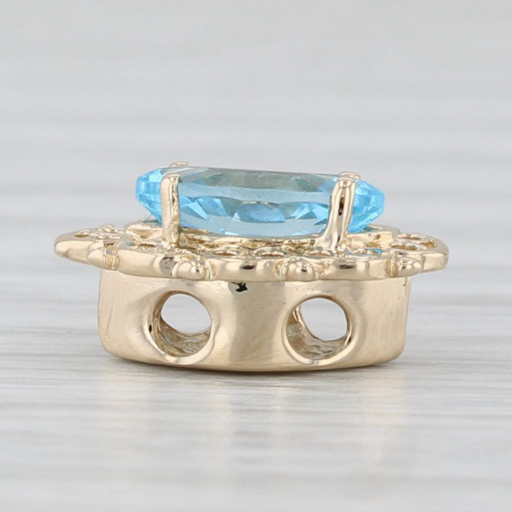 Light Gray Richard Klein 0.65ct Blue Topaz Slide Bracelet Charm 14k Yellow Gold