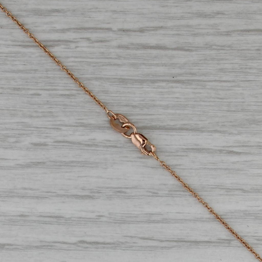 12.08ctw Prasiolite Green Amethyst Diamond Pendant Necklace 14k Rose Gold 18.5"