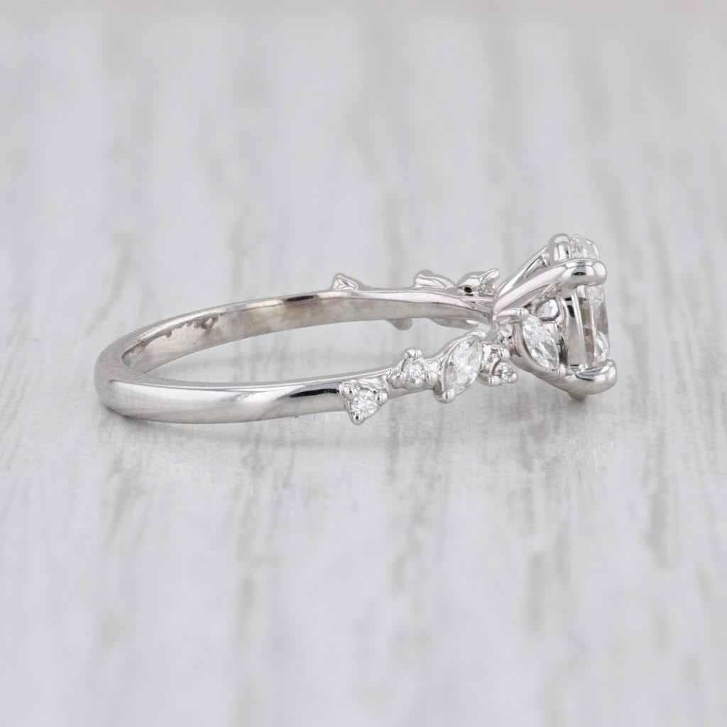 IGI 1.06ctw Oval Lab Grown Diamond Engagement Ring 14k White Gold Size 6.25