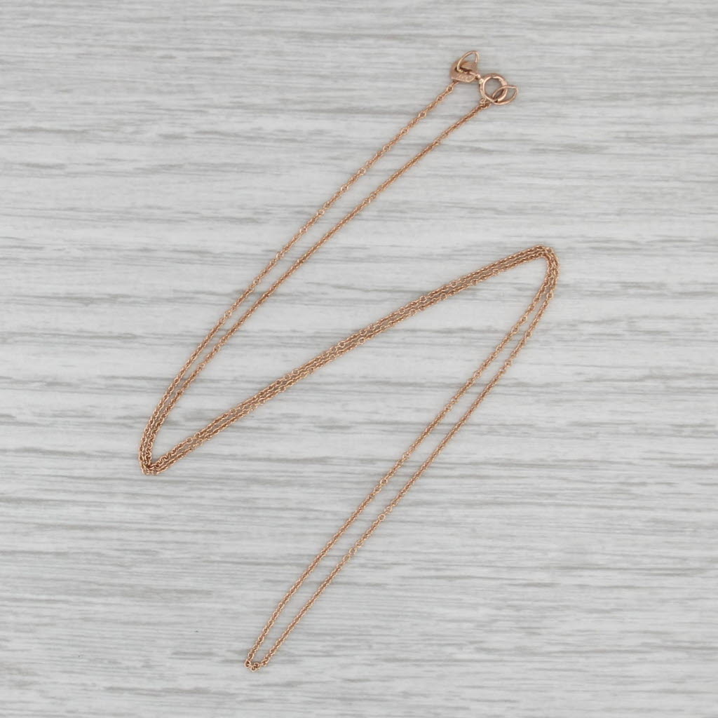 Cable Chain Necklace 14k Rose Gold 18" 1mm
