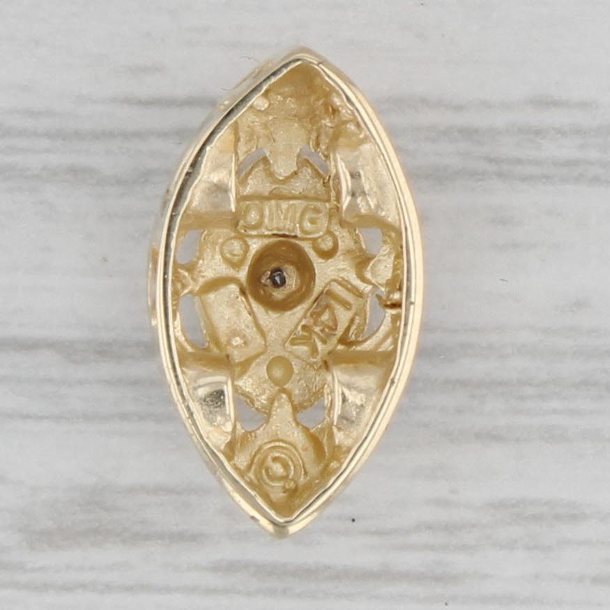 Gray Vintage Diamond Slide Bracelet Charm 14k Yellow Gold OMG