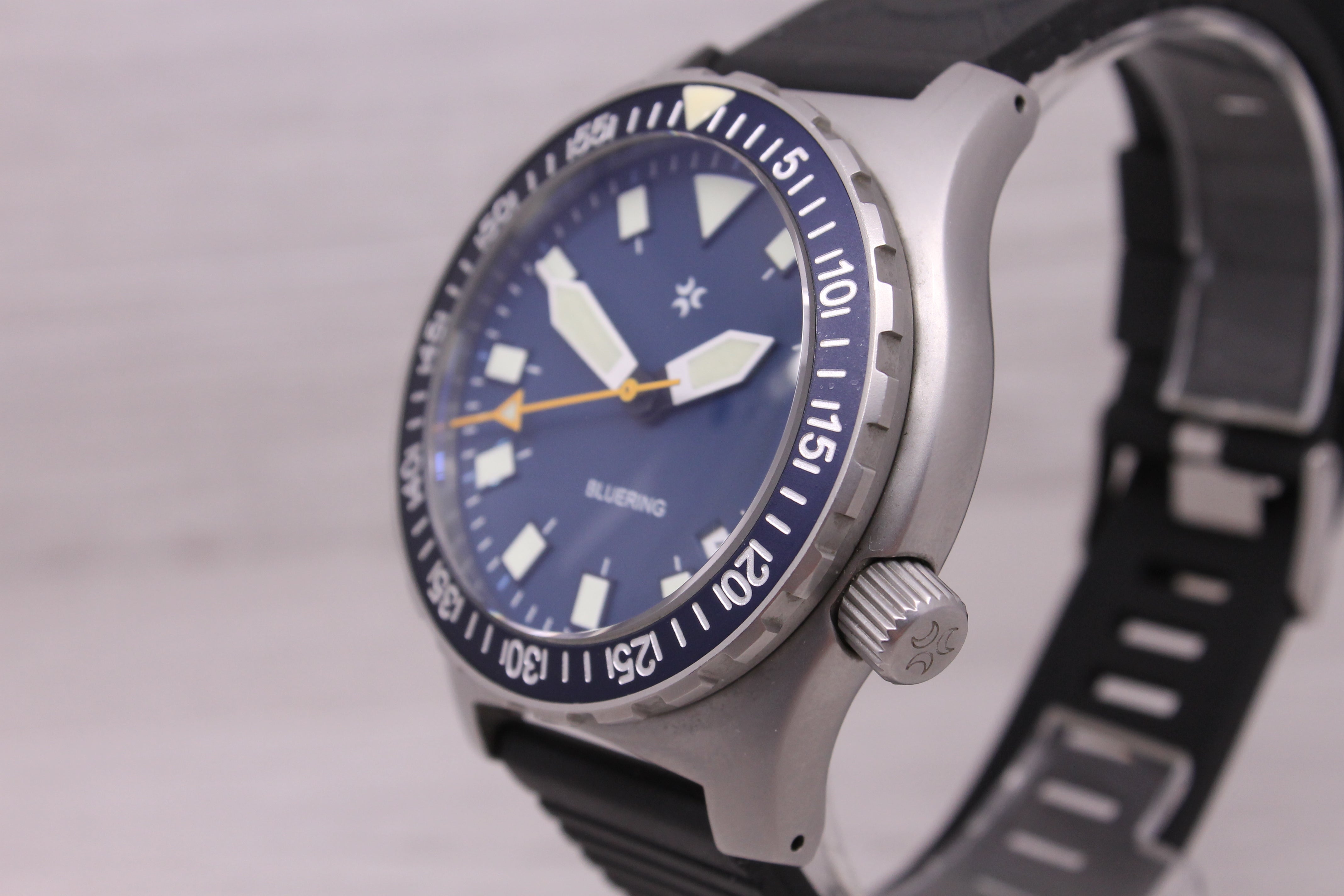 Gray Halios Blue Ring 45mm Stainless Steel Automatic Divers Watch w/ Bracelet Box