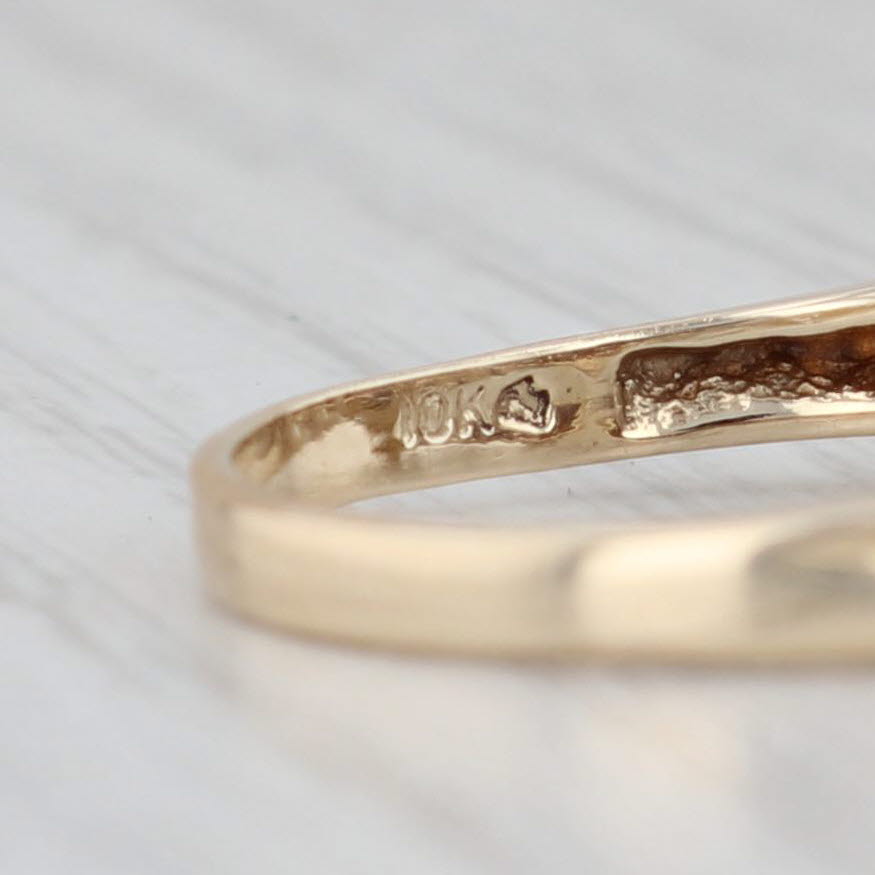 Light Gray 0.20ctw Diamond Wedding Band 10k Yellow Gold Sz 7.25 Stackable Anniversary Ring