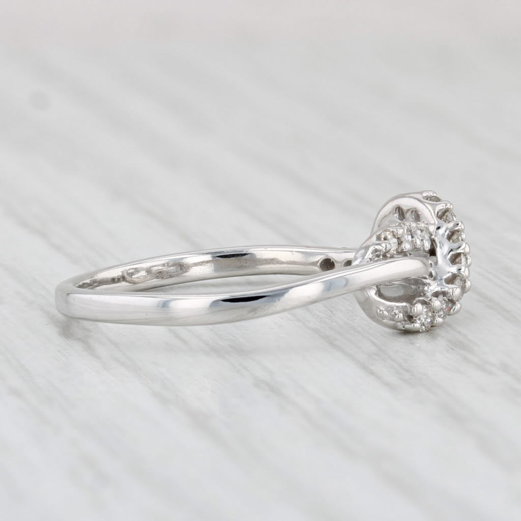 Light Gray 0.25ctw Diamond Knot Ring 10k White Gold Size 6.75