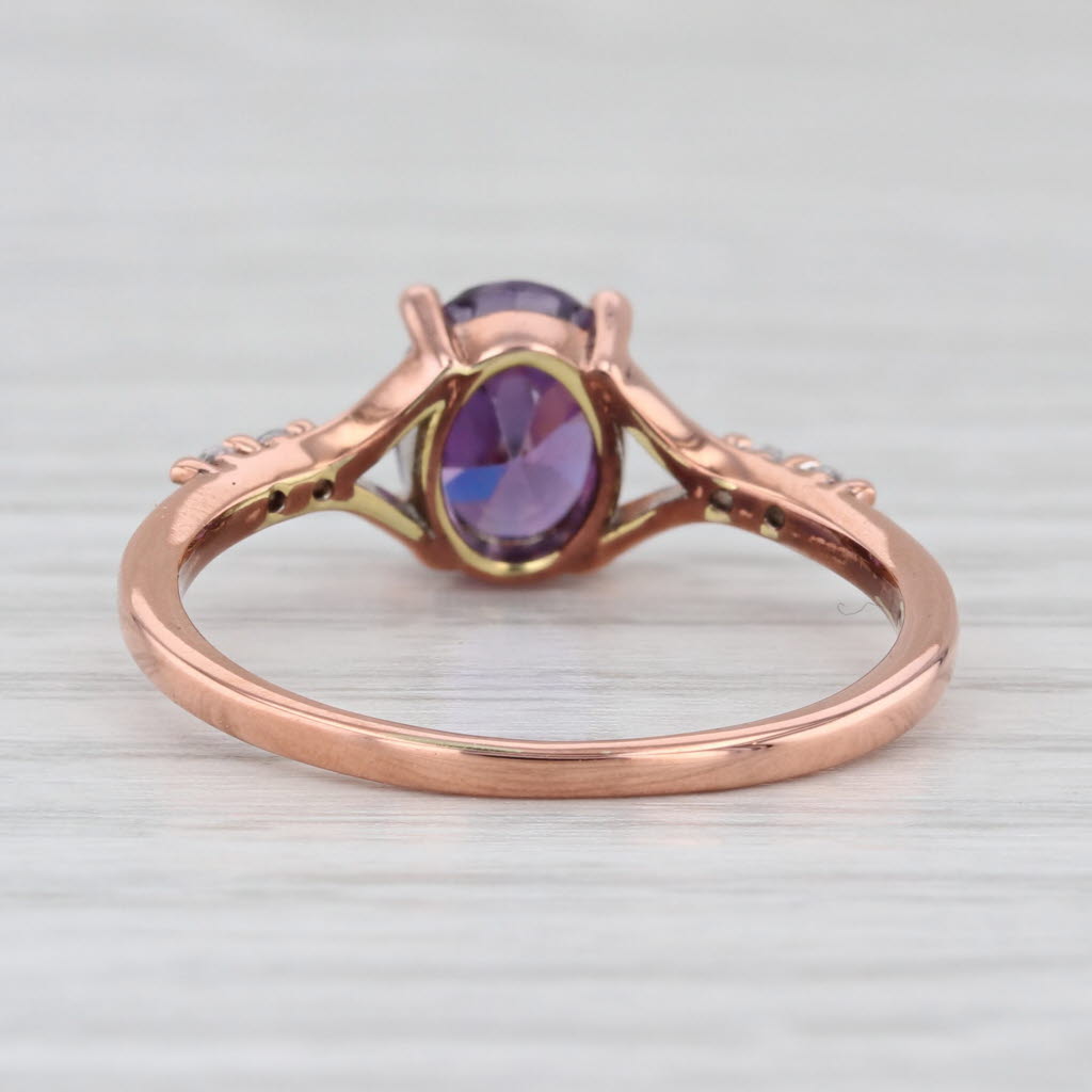 1.96ctw Purple White Cubic Zirconia Ring 14k Rose Gold Size 8