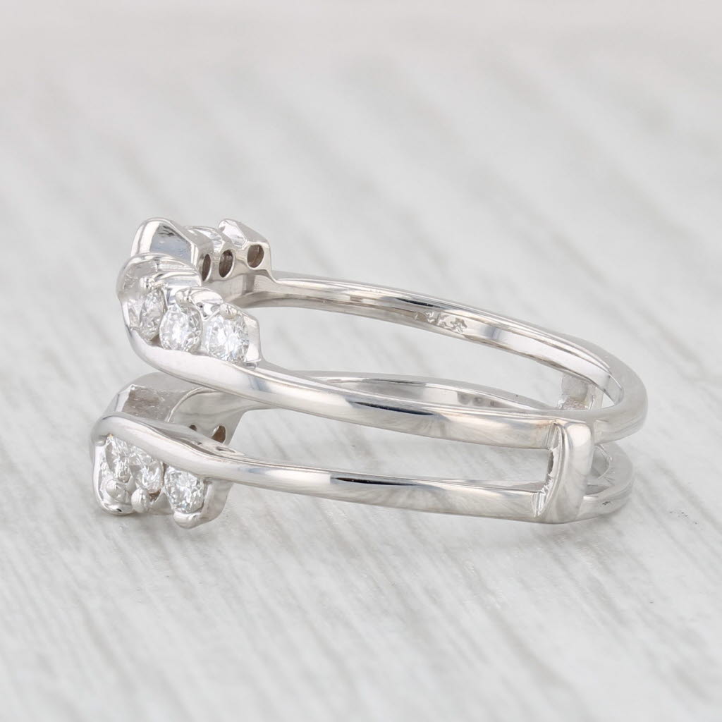 Light Gray 0.36ctw Diamond Ring Jacket Enhancer 14k White Gold Size 7.25 Wedding Band