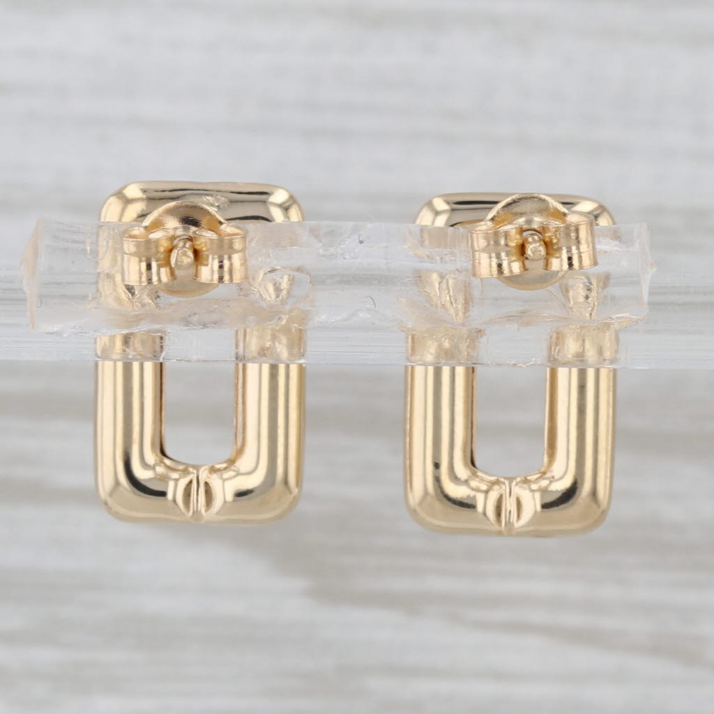 Oval Drop Earrings 18k Yellow Gold Pierced Studs