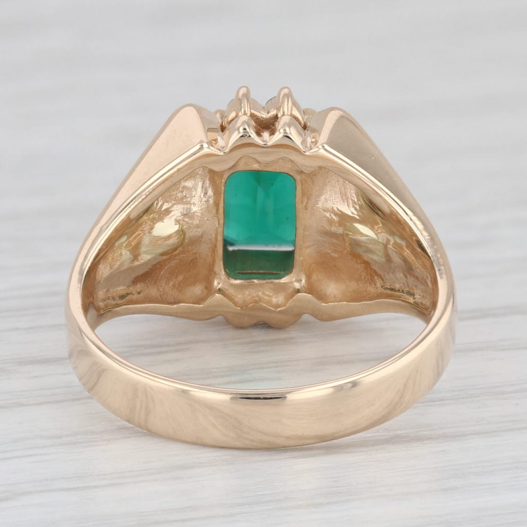 Light Gray 1.85ctw Lab Created Emerald Diamond Ring 14k Yellow Gold Size 7.75