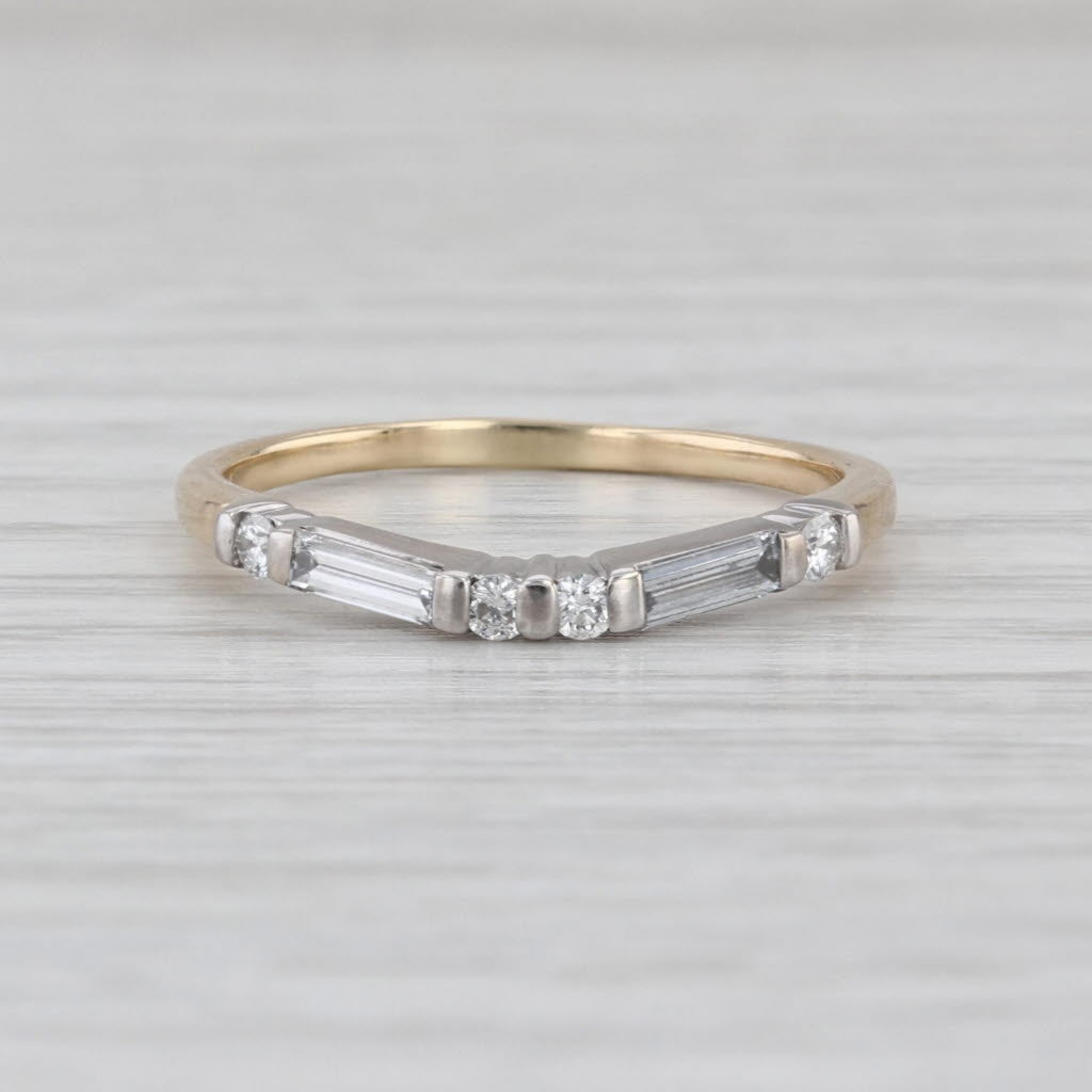 0.37ctw Diamond 2-Toned Wedding Ring 14k White Yellow Gold Size 7.5 Band