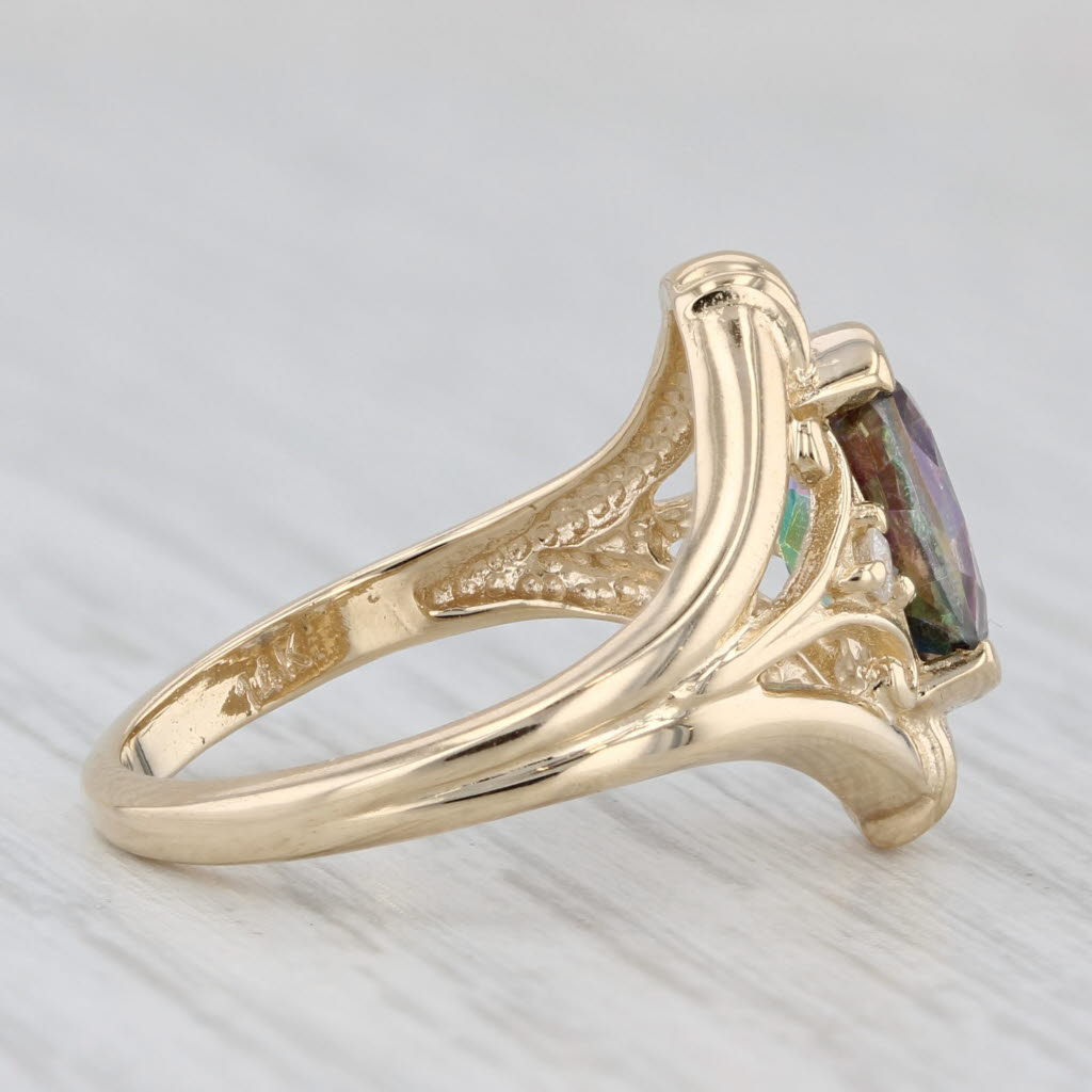 Light Gray 1.65ctw Mystic Topaz Diamond Ring 14k Yellow Gold Size 5