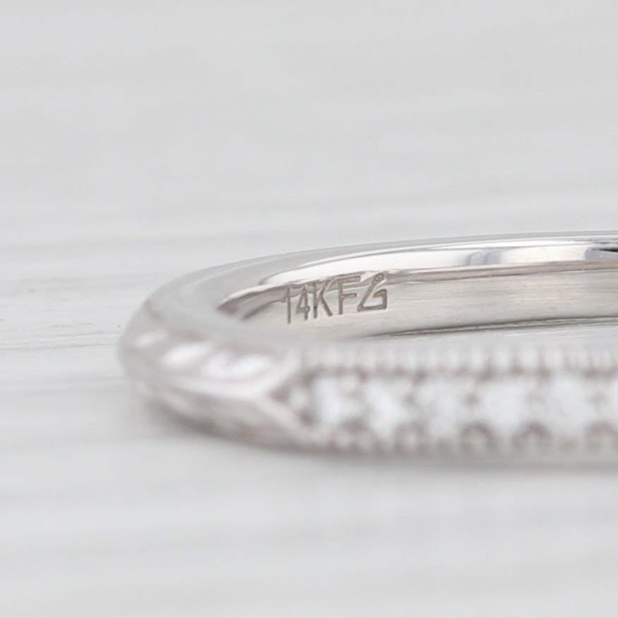 Light Gray New Diamond Wedding Band 14k White Gold Size 6 Stackable Ring
