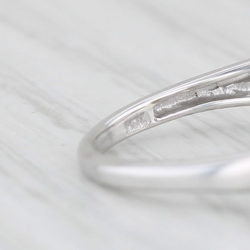 Light Gray 1.80ct Lab Created Sapphire Pink Heart Ring 10k White Gold Sz 6 Diamond Accents