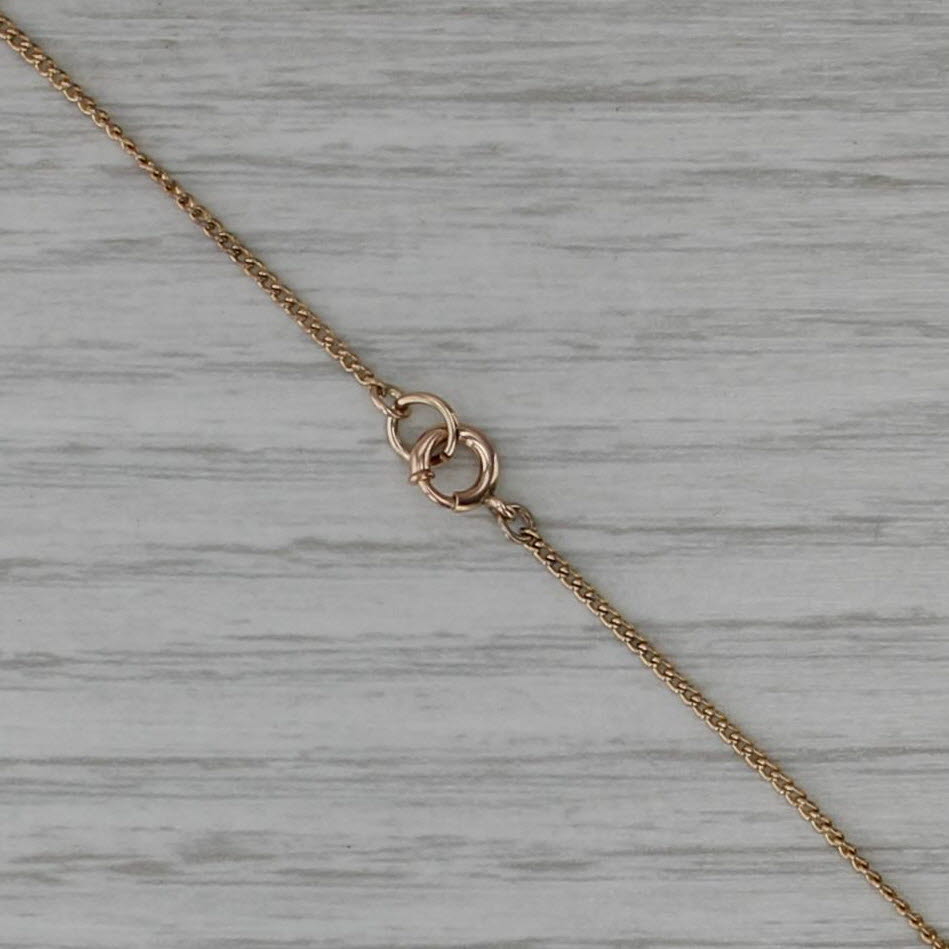 Reversible Cross Pendant Necklace Gold Filled Floral Engraved 19" Curb Chain