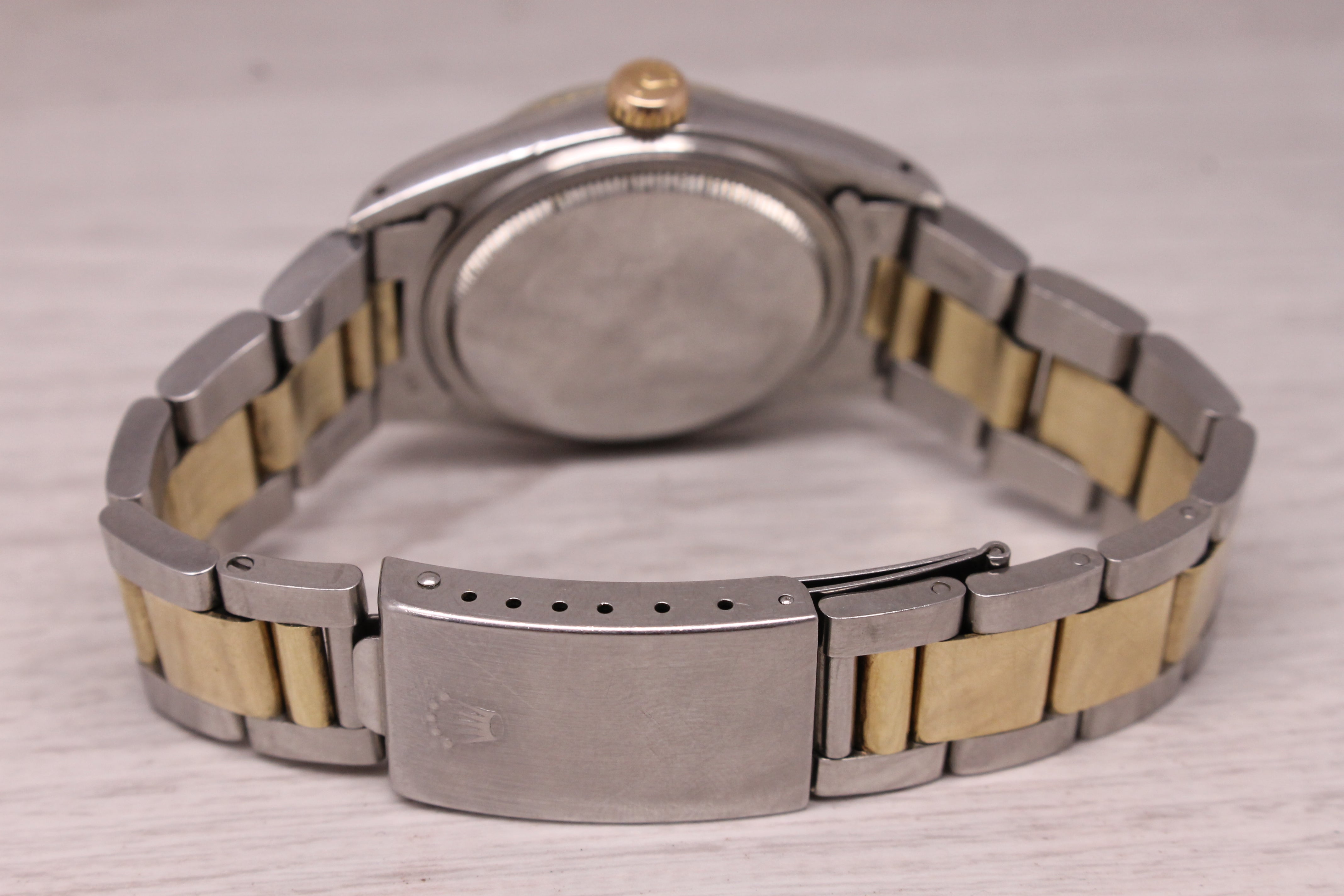 Dark Gray Vintage 1978 Rolex Datejust 16000 Mens Steel & 14k Gold Watch Oyster Sigma Dial