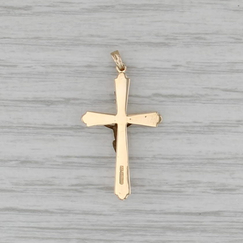 Crucifix Cross Pendant 14k Yellow White Gold Figural Religious Jewelry