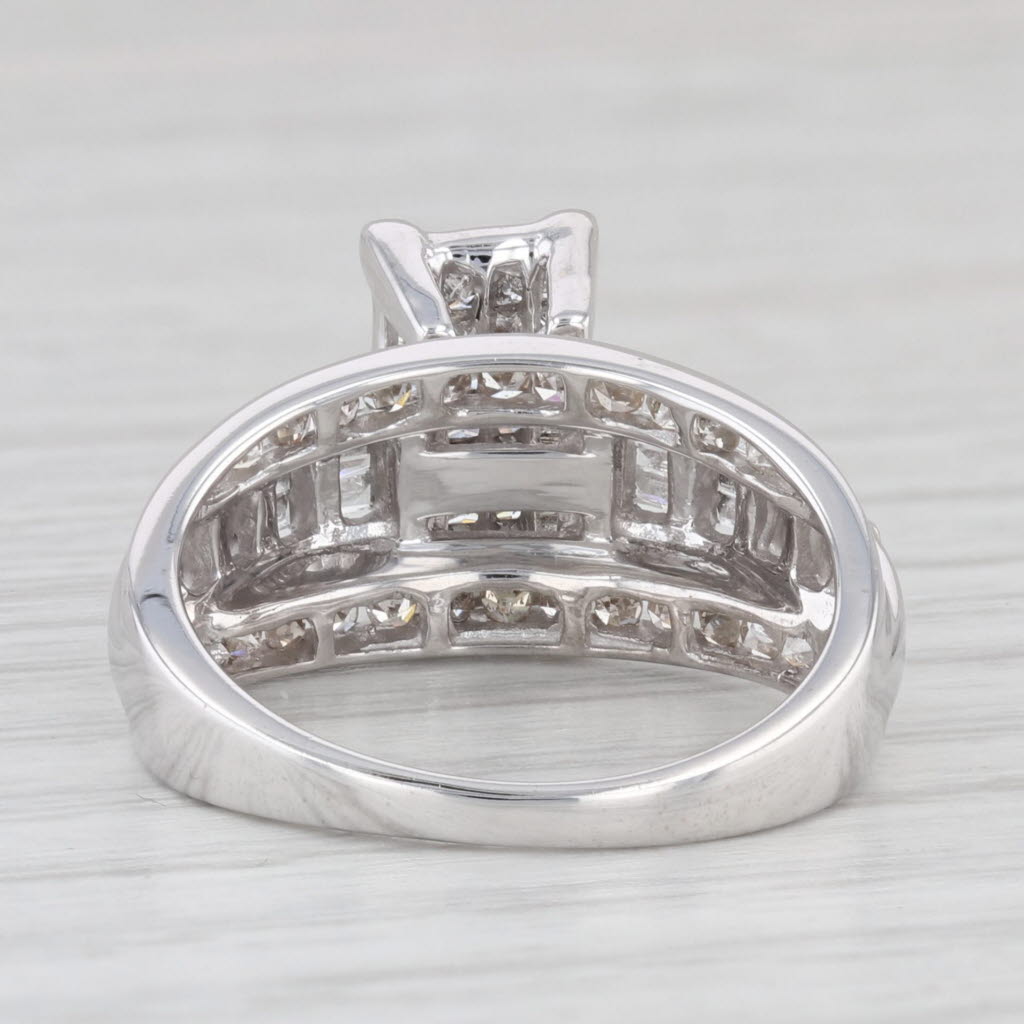 Light Gray 1.02ctw Diamond Engagement Ring 10k White Gold Size 7 Bridal Set Design