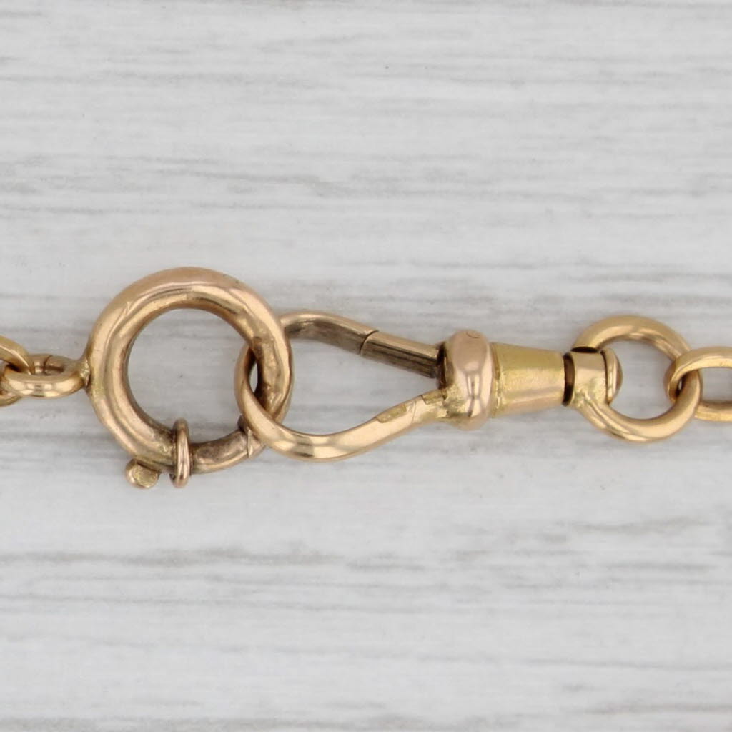 Gray Antique Trombone Oval Link Watch Chain 20k Yellow Gold 11": 4.7mm