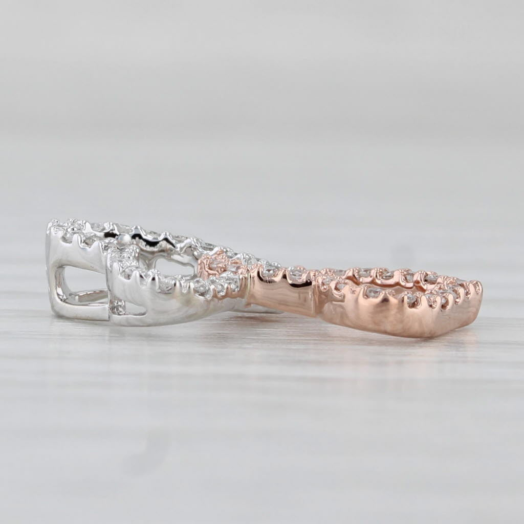 Light Gray 0.15ctw Diamond Interlocking Open Hearts Pendant 14k White Rose Gold