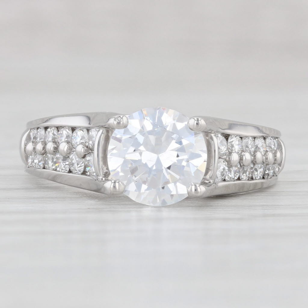 Light Gray New Verragio Semi Mount 0.64ctw Diamond Engagement Ring Platinum Size 6.75