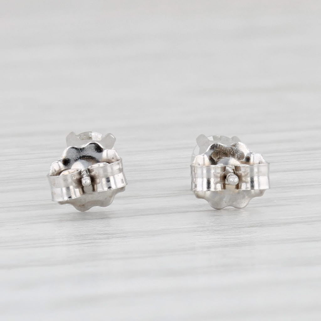 Light Gray 0.25ctw Diamond Stud Earrings 10k White Gold Round Solitaire Studs