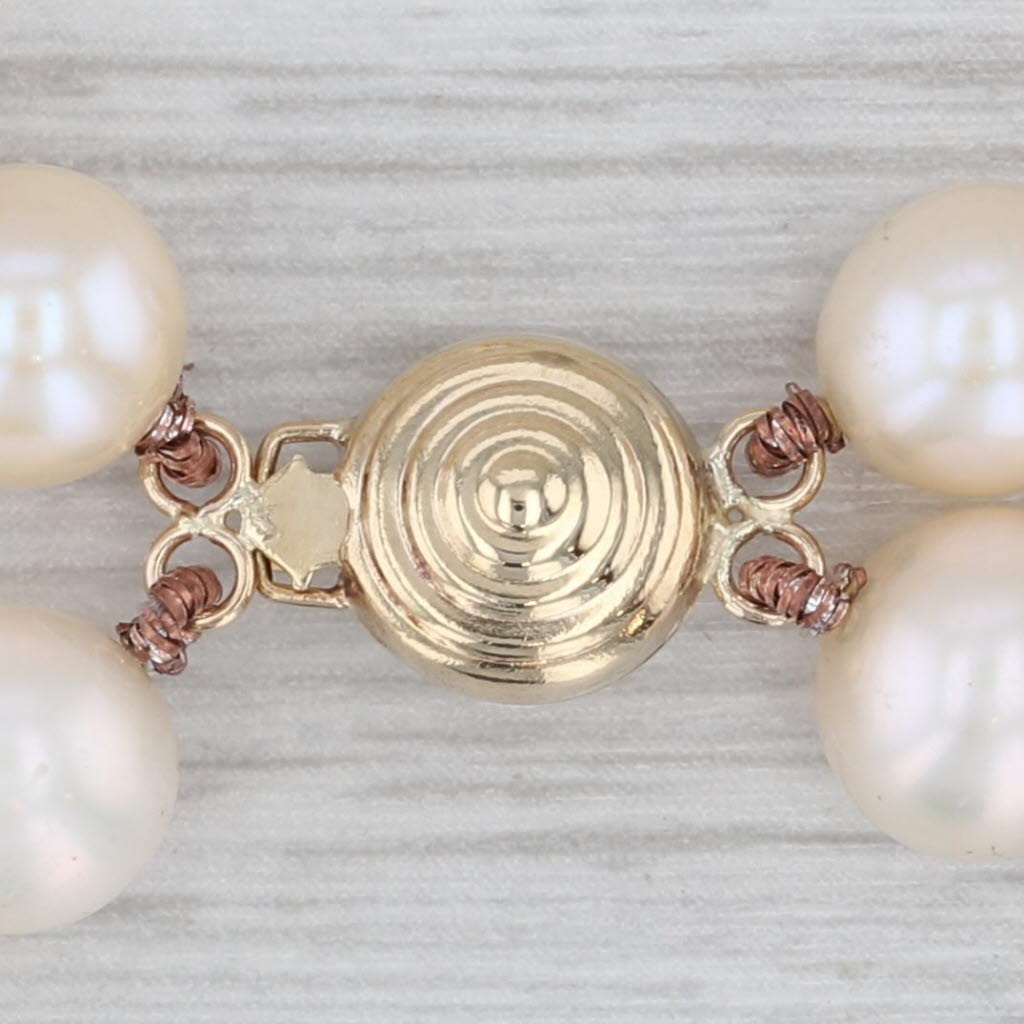Gray Cultured Pearl Double Strand Necklace 14k Gold Clasp 17"