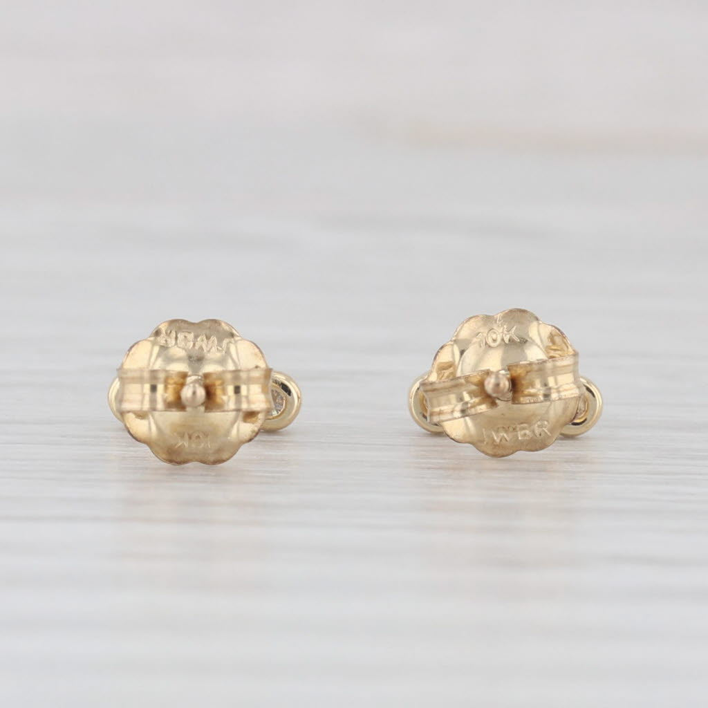 Light Gray New 0.15ctw Diamond 3-Stone Stud Earrings 10k Yellow Gold