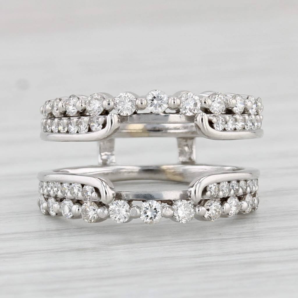 Light Gray 0.75ctw Diamond Ring Jacket Guard 14k White Gold Size 4 Wedding Band