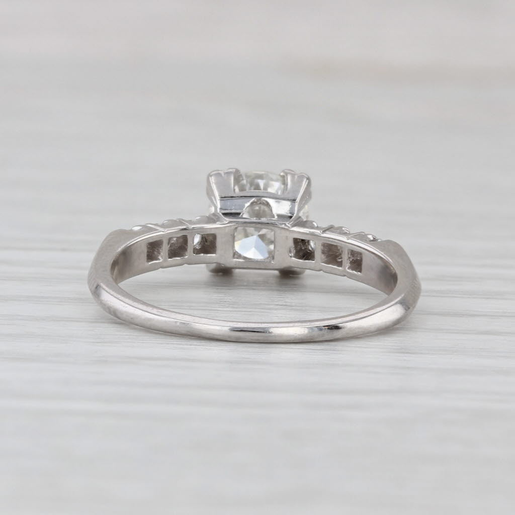 Vintage 1.08ctw Transitional Round Engagement Ring Platinum Size 7