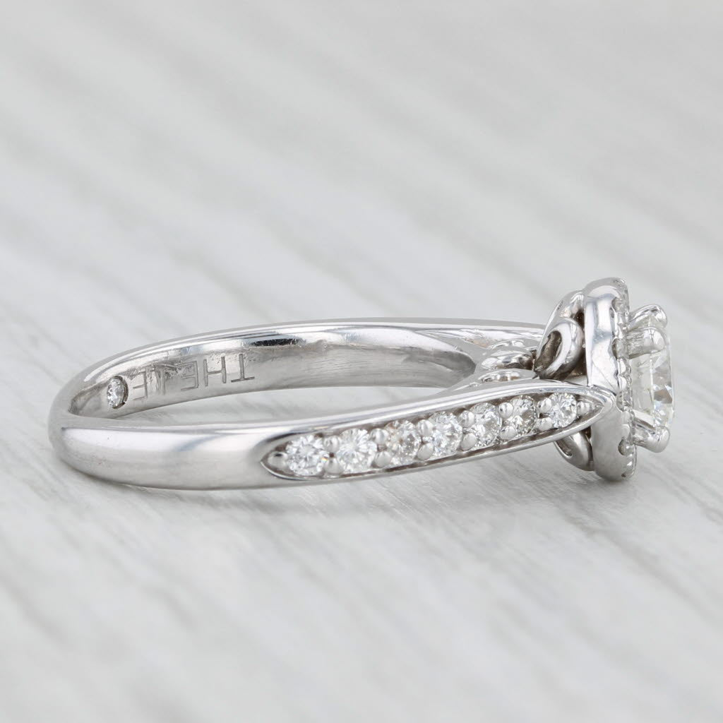 Light Gray 0.83ctw The Leo Diamond Engagement Ring Round Halo 14k White Gold Size 4.75