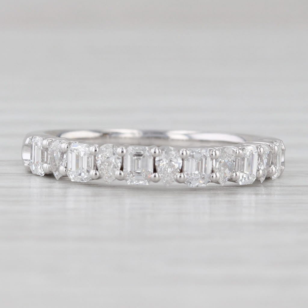 Light Gray New 0.85ctw Diamond Wedding Band 14k White Gold Stackable Anniversary Ring 6.5