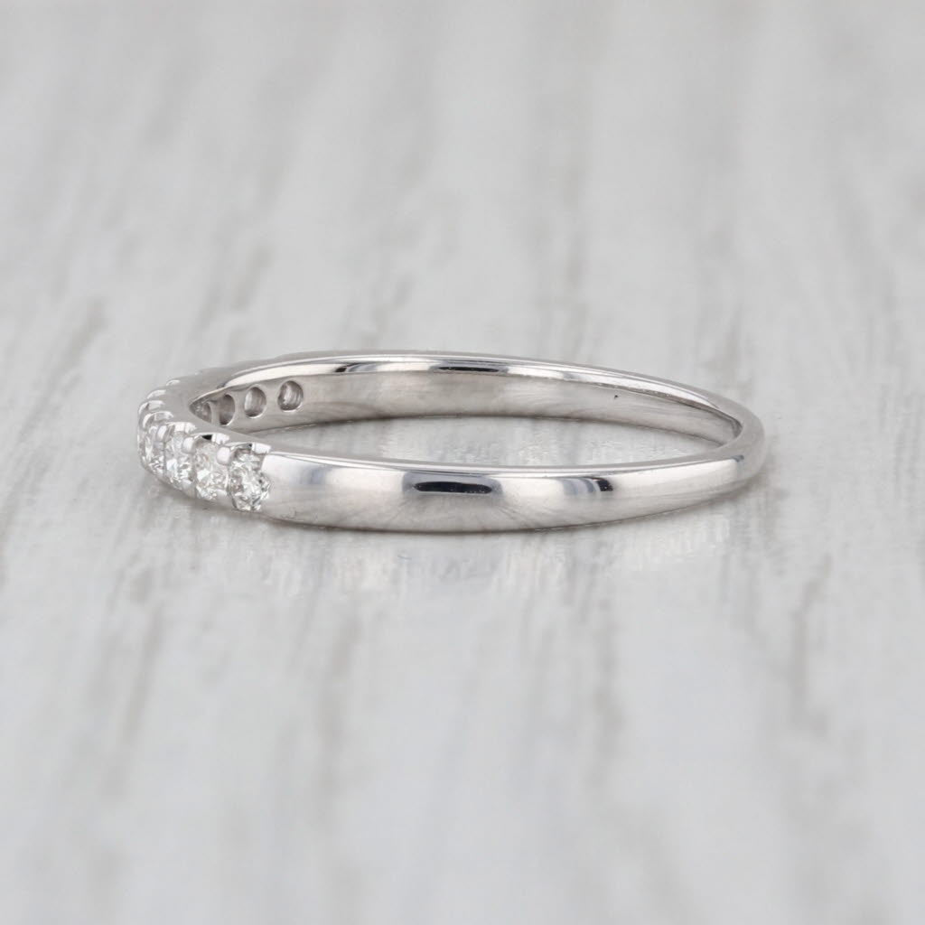 0.20ctw Diamond Wedding Band 14k White Gold Size 7.5 Ring Stackable Anniversary