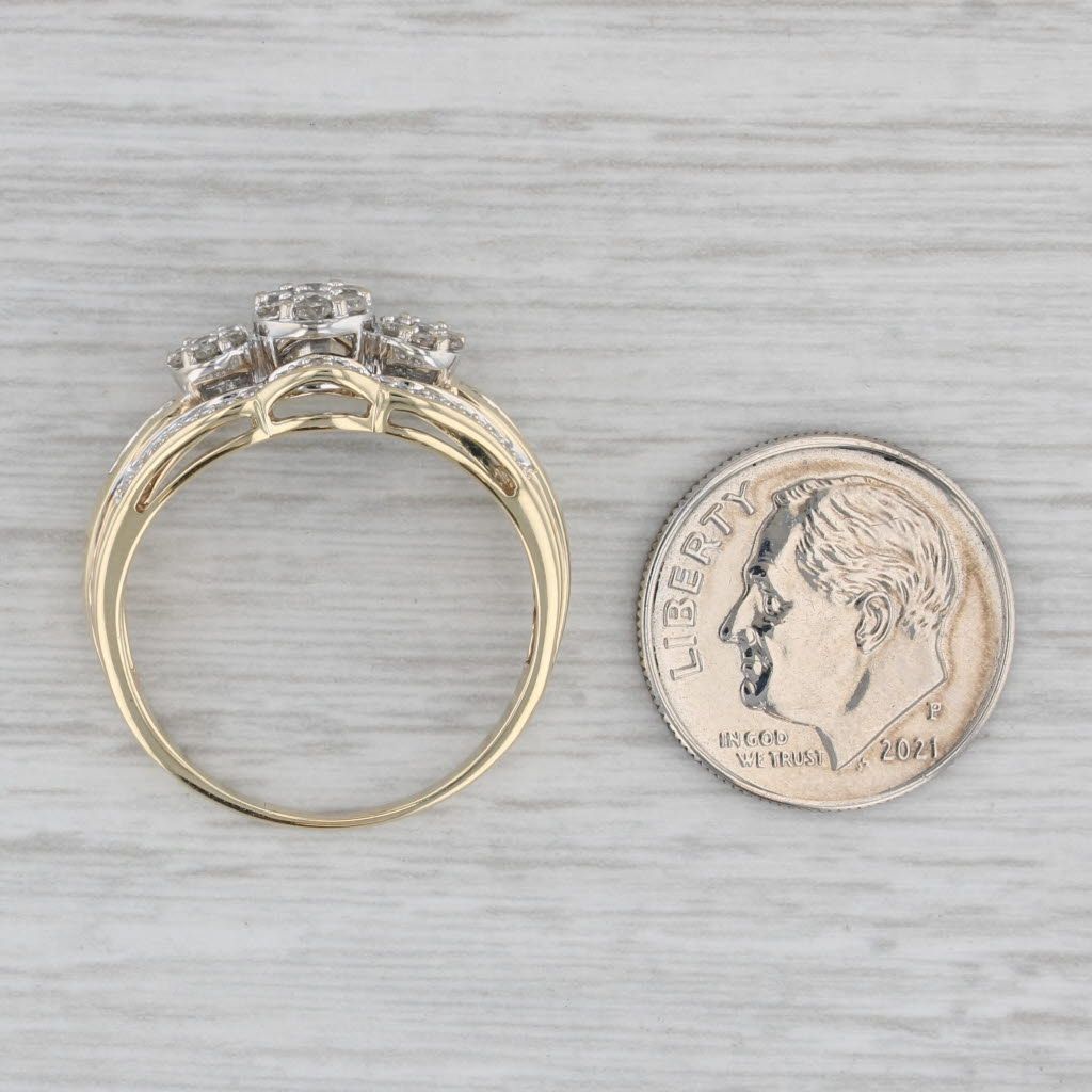 Gray 0.50ctw Diamond Soldered Bridal Set 10k Yellow Gold Size 9.25 Engagement Wedding