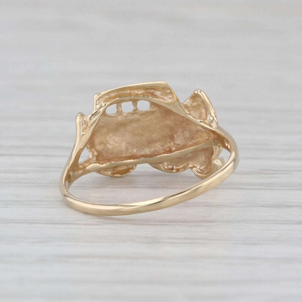 Noah's Ark Ring 10k Yellow Gold Small Size 4 Religious Jewelry