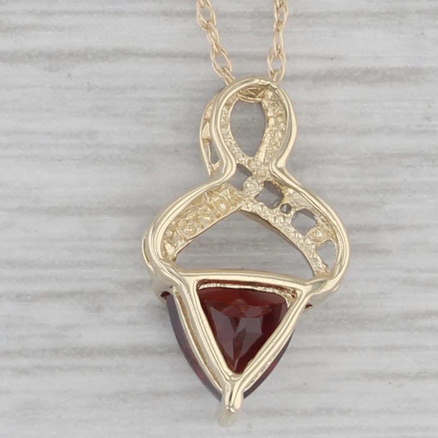 Gray 0.60ct Garnet Pendant Necklace 10k Yellow Gold 17.5" Rope Chain