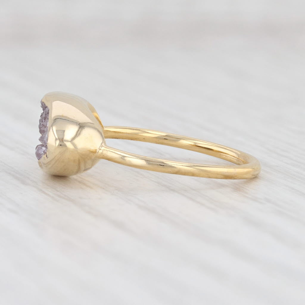 New Nina Nguyen Druzy Amethyst Ring Sterling Silver 22k Gold Vermeil Size 7.25