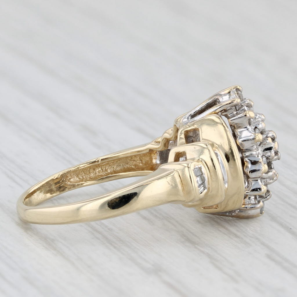 Light Gray 0.53ctw Diamond Cluster Ring 10k Yellow Gold Size 5