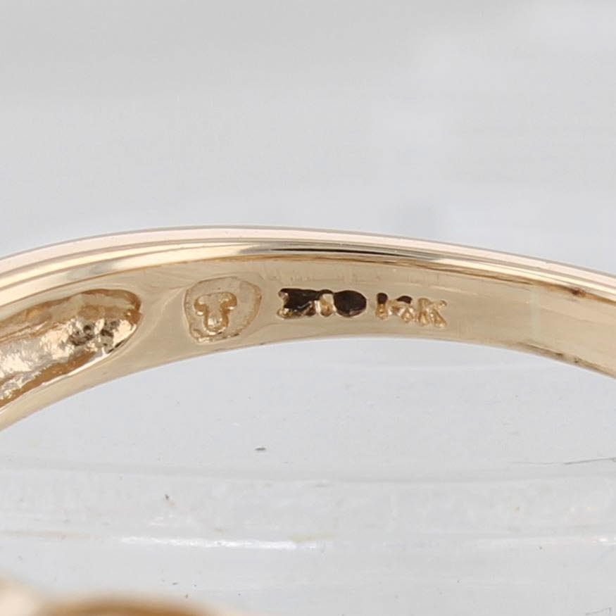 Light Gray 0.75ctw Diamond Scalloped Croissant Ring 14k Yellow Gold Size 5.75