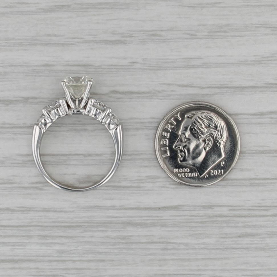 Vintage 2.47ctw Round Diamond Engagement Ring 14k White Gold Size 4.5