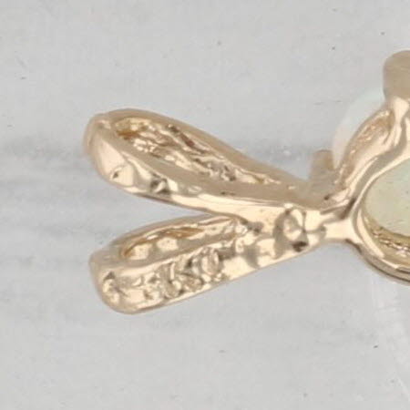 Vintage Small Opal Pendant 14k Yellow Gold Round Cabochons