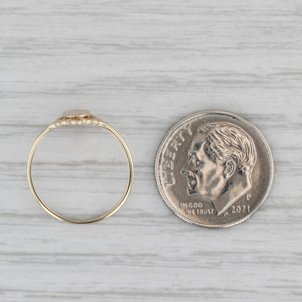 Gray Vintage Engravable Signet Ring 10k Yellow Gold Small Size 4