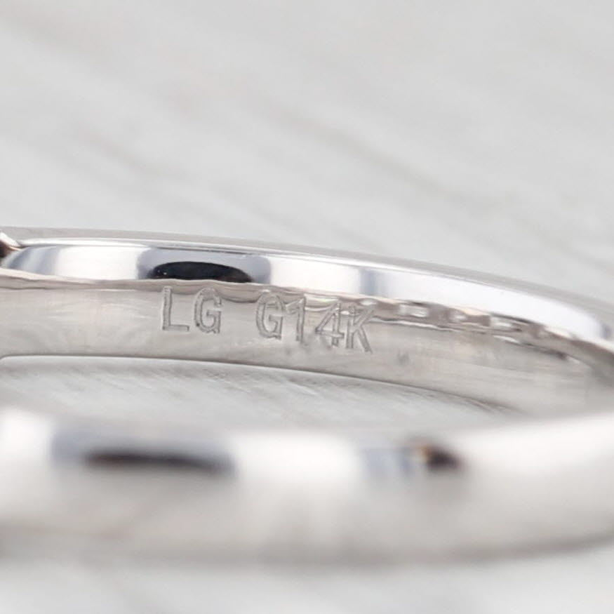 Light Gray New 1.14ctw Lab Grown Diamond Wedding Band 14k White Gold S 6.25 Stackable Ring
