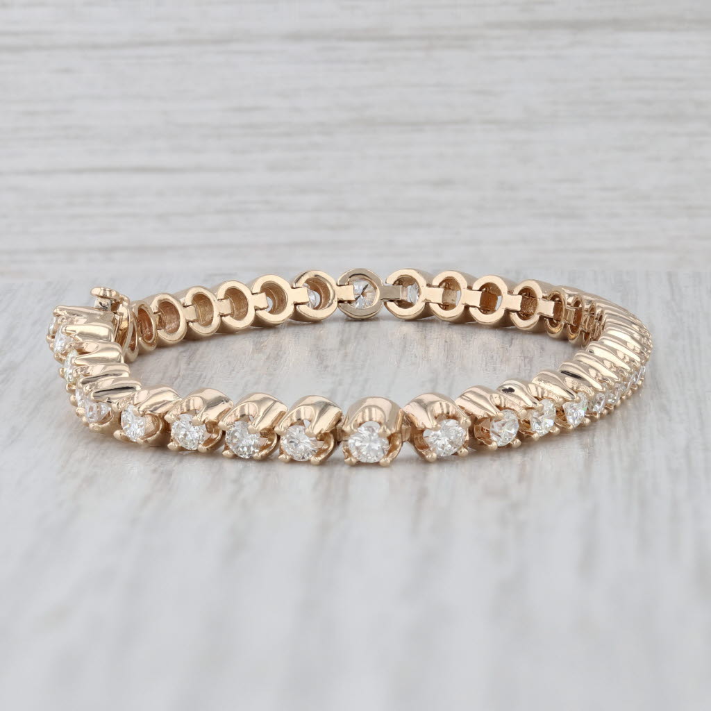 3ctw Diamond Tennis Bracelet 14k Yellow Gold 6.5" 4.4mm