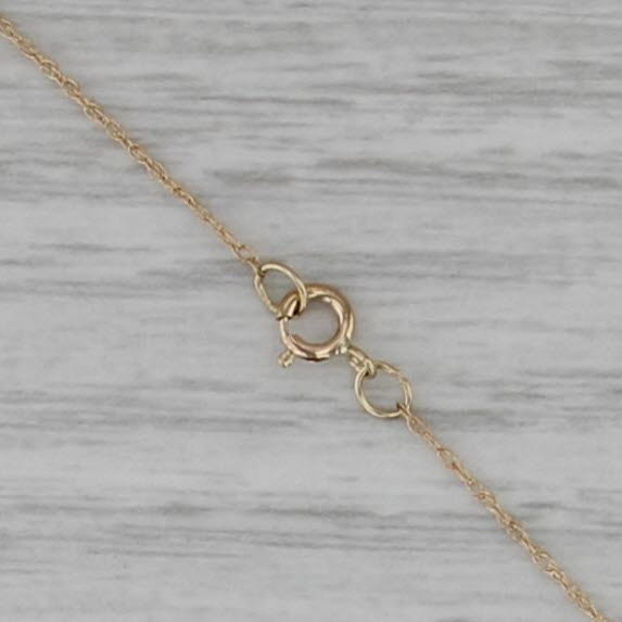 Mulitcolor Glass Bead Station Necklace 14k Yellow Gold 17" Rope Chain