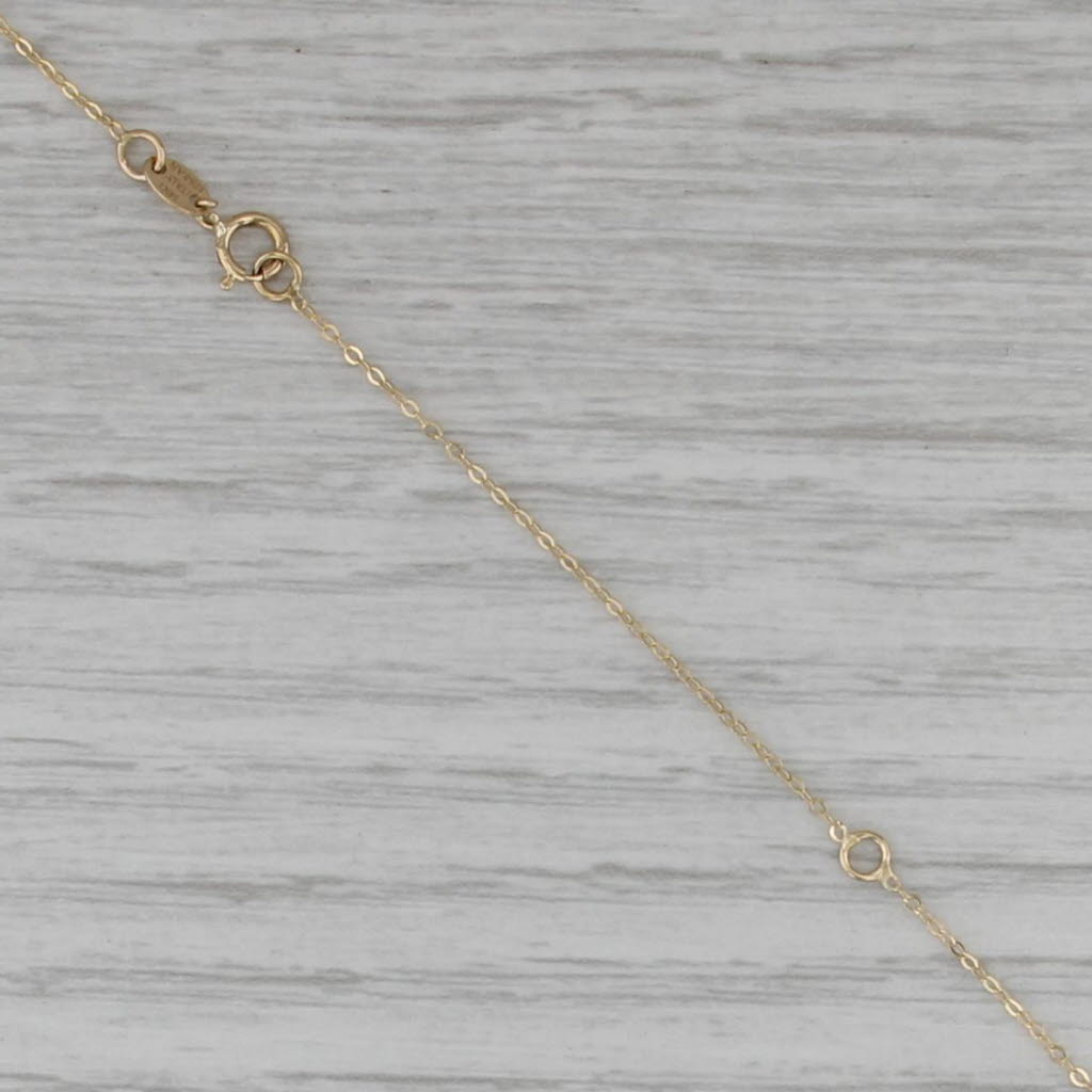 Sunburst Rayed Flower Clover Pendant Necklace 10k Rose Gold 16-18" Cable Chain