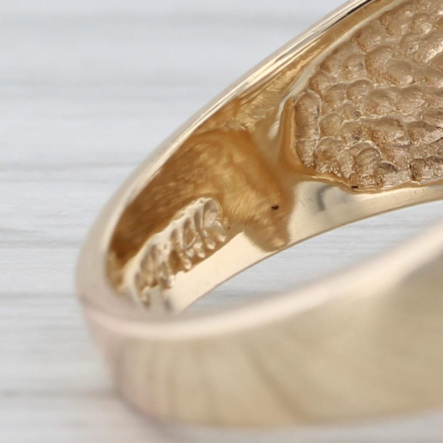 Gray Knot Work Bypass Ring 14k Yellow Gold Size 5.5